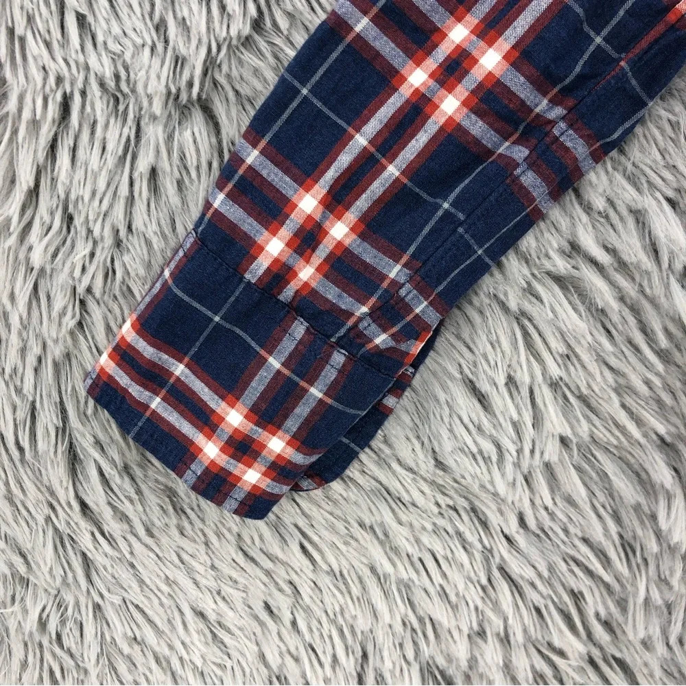 J. Crew Shirt Womens XS Blue Red Plaid Button Up Long Sleeve